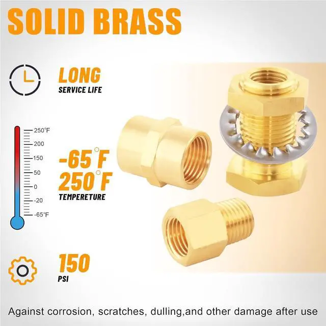 Alt view image 3 of 6 - 92PCS Brass Pipe Fittings Assortment Kit NPT Adapter,Hex Nipple,Reducer Bushing,Hex Coupling,90 Degree & 45 Degree Barstock Street Elbow,Street Tee,Bulk Head Fittings Kits