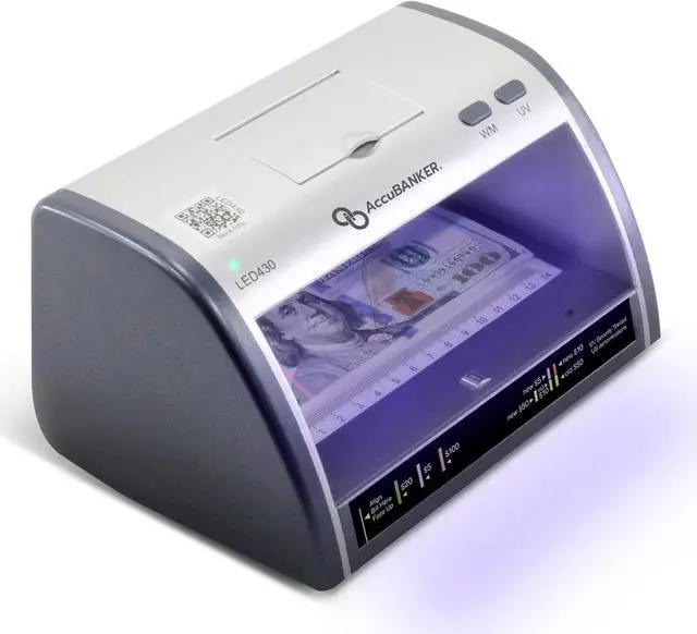 Main image of LED430 6-Point Cash Multi Currency & Card Counterfeit Detector Money Checker with Superbright LED Ultraviolet, Magnetic & Size Detection. Commercial Grade, UL Listed