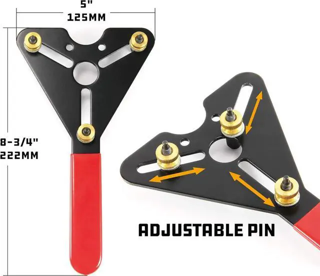 Alt view image 4 of 7 - Master AC Clutch Removal & Installation Tool Kit, Service Automotive AC Compressor Clutches, Holding Tool, Installer, Remover - 647756, Black, 23 Piece