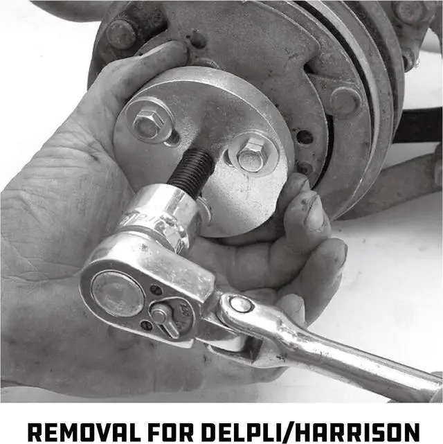 Alt view image 7 of 7 - Master AC Clutch Removal & Installation Tool Kit, Service Automotive AC Compressor Clutches, Holding Tool, Installer, Remover - 647756, Black, 23 Piece