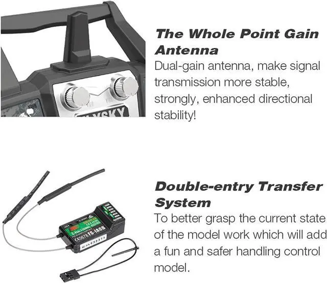 Alt view image 6 of 7 - FS-i6X 10CH 2.4GHz RC Transmitter Controller with iA6B Receiver Upgrade Cable for RC Boat Racing Drone