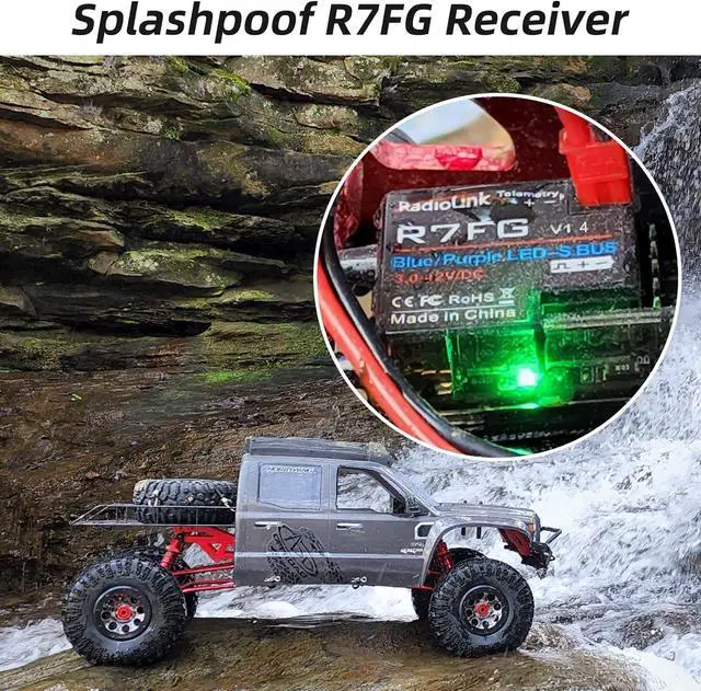 Alt view image 5 of 7 - Radiolink RC6GS V3 7 Channels RC Transmitter and Waterproof Gyro Receiver R7FG, 30 Models Storage 2.4Ghz Voltage Telemetry Surface Remote Radio Controller for RC Crawler, Drifting, Car and Boat