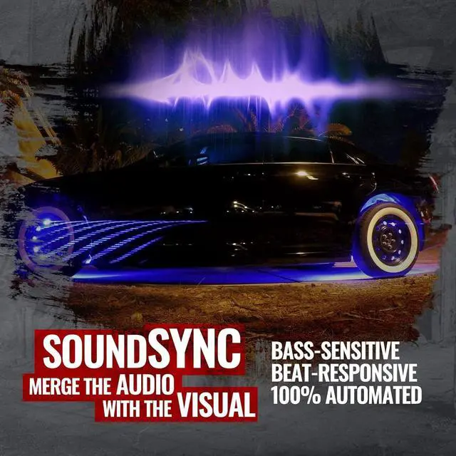 Alt view image 3 of 7 - Aura PRO Bluetooth Wheel Well LED Kit | 4pc Complete 24" Smart-Color Strips w/SoundSync & Door Assist - App Enabled- iOS & Android