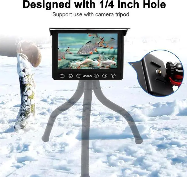 Alt view image 5 of 7 - Underwater Fishing Camera, Portable Fish Finder Camera HD 1000 TVL Infrared LED Waterproof Camera with 4.3 Inch LCD Monitor for Ice Lake Sea Boat Kayak Fishing