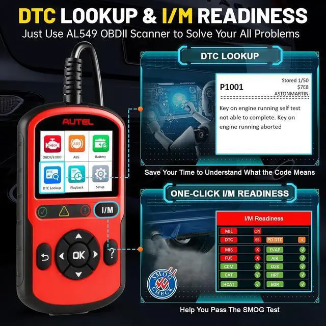 Alt view image 6 of 7 - OBD2 Scanner AutoLink AL549(Upgraded Ver. of AL519)Code Reader with AutoVin, Read/Erase DTCs for ABS, Universal Car Battery Test,OBDII Scan with Live Data,Check Engine Fault OBD2 Diagnostic Tool