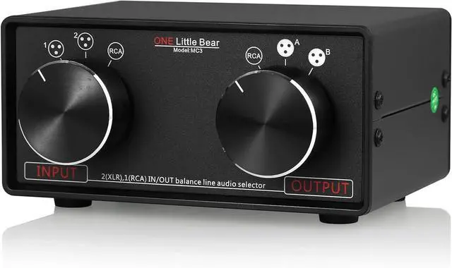 Main image of Little Bear MC3 3-IN-3-OUT XLR Balanced/RCA Stereo Converter Audio Selector Splitter Box Passive Preamp XLR to RCA Audio Switch (XLR & RCA)