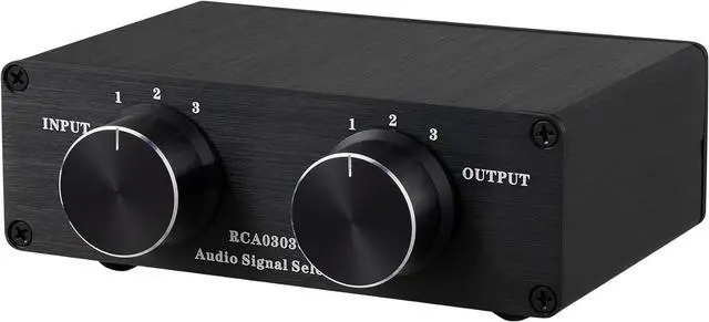 Main image of 3 to 3 RCA Audio Signal Switcher, Power Amplifier Selector Switch 3 in 3 Out, for CD Players, Radios, Decoders, Power Amplifiers, and Active Speakers (RCA 0303GL)
