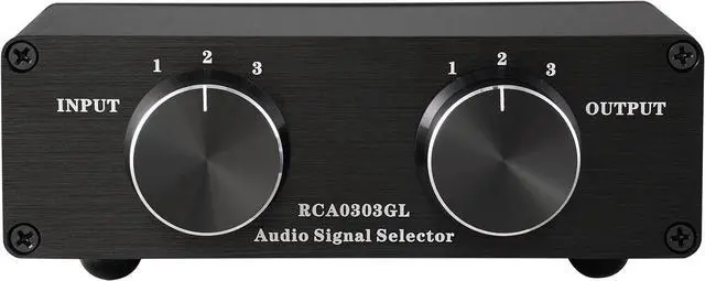 Alt view image 3 of 4 - 3 to 3 RCA Audio Signal Switcher, Power Amplifier Selector Switch 3 in 3 Out, for CD Players, Radios, Decoders, Power Amplifiers, and Active Speakers (RCA 0303GL)