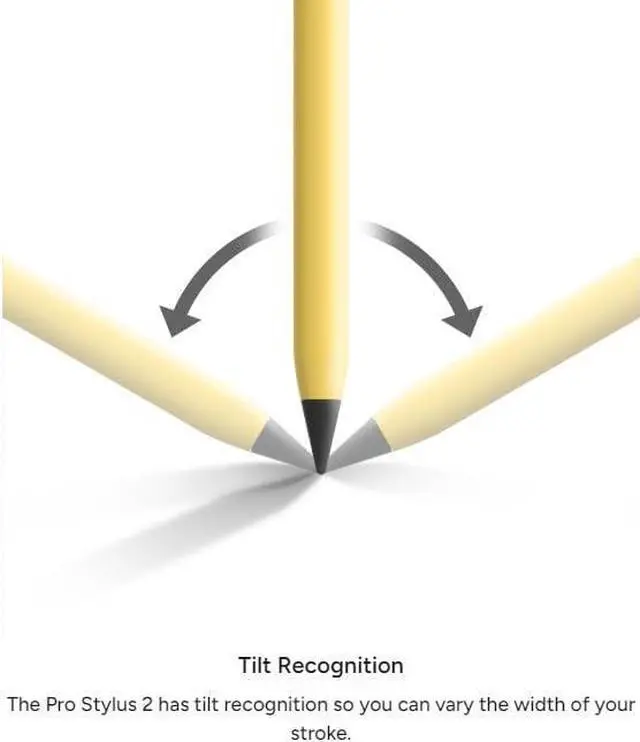 Alt view image 6 of 7 - Active Dual-Tip w/Capacitive Back-End, Wireless Charging, Palm Rejection, Tilt Recognition -Compatible w/iPad Pro 11/12.9 (3,4, & 5 Gen)/Air 10.9/iPad 10.2/9.7/Mini 5 & 6 - Yellow