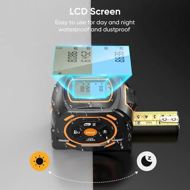 Alt view image 4 of 7 - Laser Tape Measure 197Ft Laser Measurement & 16Ft Manual Measuring Digital Tape Measure Support to Pythagorean Mode, Area, Volume, Ft/Ft+in/in/M Unit Distance Meter for Woodworker Tool