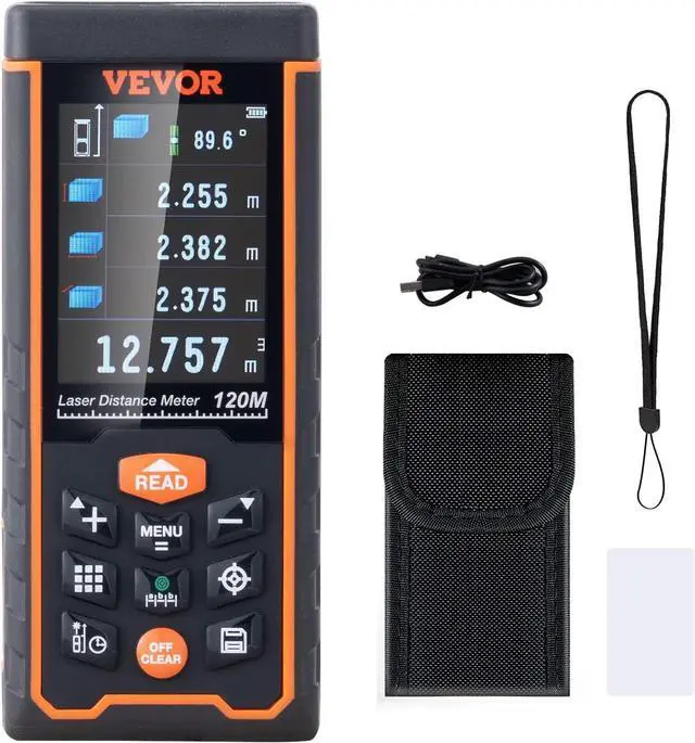 Main image of 400ft Laser Measure, Distance Meter with Camera, Electronic Angle, M/Ft/In Unit Switching, 2.4'' Colorlit Screen, Measure Distance/Area/Volume, Pythagorean Mode  400 Feet -