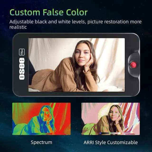 Alt view image 3 of 7 - T5+ 5.5 Inch 1000nits Camera Monitor, Customizable False Color Field Monitor, HDR 4K HDMI Input 8 MySets Preview Workflow DSLR Monitor, Peaking Focus Assist, Waveform, 3D Lut, One-Key Operation