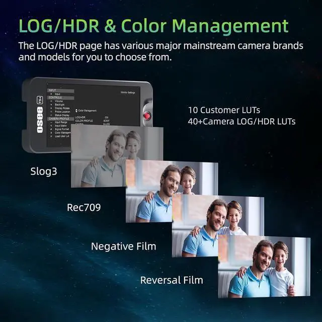 Alt view image 5 of 7 - T5+ 5.5 Inch 1000nits Camera Monitor, Customizable False Color Field Monitor, HDR 4K HDMI Input 8 MySets Preview Workflow DSLR Monitor, Peaking Focus Assist, Waveform, 3D Lut, One-Key Operation