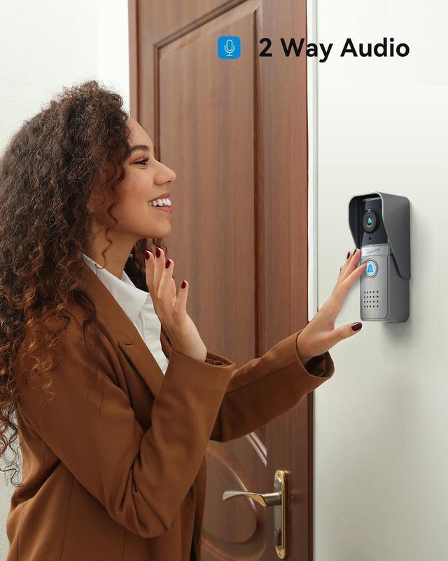 Alt view image 4 of 7 - Wired Video Intercom System, 7 Inch Ring Video Doorbell with Night Vision Support Remote Unlock, Dual-Way Intercom for Villa House Office Apartment with 1-Camera and 2-Monitor