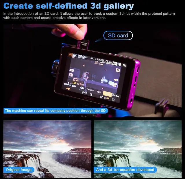 Alt view image 3 of 7 - DC 550 Pro 5.5" Camera Monitors for DSLR Touchscreen Field Monitor 4K HDMI Video External Monitor mit Hood for   Nikon 1200nit 3D LUT Focus Peaking Histogram False Colours