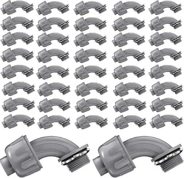Main image of Connector 3/4 Inch 90 Degree Non Metallic Flex Electrical Conduit Fittings, Electrical Conduit Connector Fitting for PVC Pipe Cable Home Kitchen (50 Pcs)