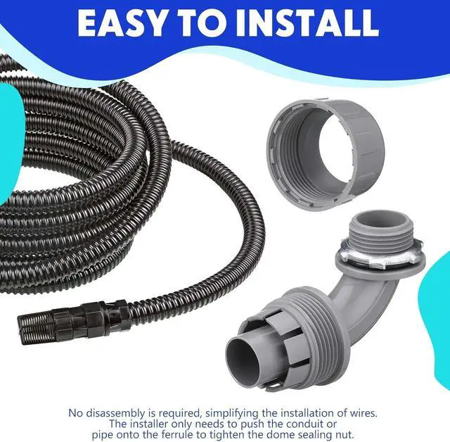 Alt view image 6 of 7 - Connector 3/4 Inch 90 Degree Non Metallic Flex Electrical Conduit Fittings, Electrical Conduit Connector Fitting for PVC Pipe Cable Home Kitchen (50 Pcs)