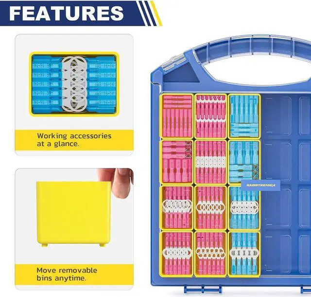 Alt view image 4 of 6 - 620PCS Marine Grade Heat Shrink Wire Butt Connectors kit,22-10 AWG Tinned Red Copper Electrical Wire Connectors,Ring Fork Spade Butt Splice(3Colors/24Size)