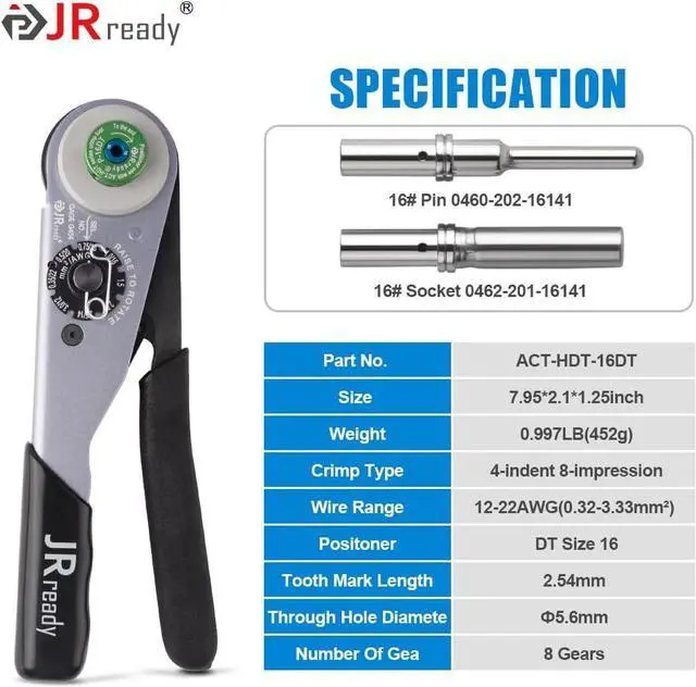 Alt view image 7 of 7 - ST6359 Deutsch Connector Kit, 2 3 4 6 8 12 Pin DT Connectors, Size 16 Solid Contacts 16-20AWG, Deutsch Crimp Tool, Deutsch Pin Removal Tool. Waterproof Automotive Electrical Connectors