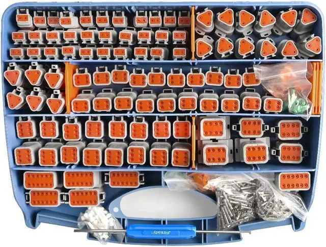 Main image of ST6234 708 Pcs DT Deutsch Connector Kit,2 3 4 6 8 12 Pin Gray Waterproof IP67 Electrical Connector with Solid Contacts Pick Removal Tool Automotive Repair Accessory Kit