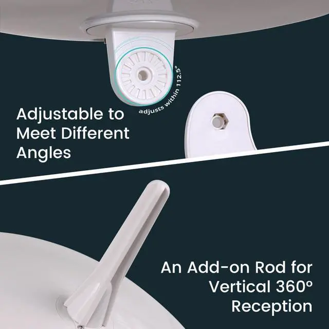 Alt view image 5 of 7 - AT-415B 720° UFO Dual Omni-Directional Outdoor HDTV Antenna with Exclusive Smartpass Amplifier &4G LTE Filter, Fit for Outdoor/RV/Attic Use(33ft Coaxial Cable,4K UHD Ready)