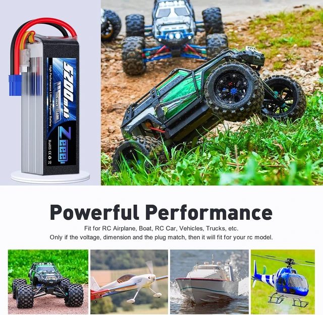 Alt view image 5 of 6 - 6S 5200mAh Lipo Battery 22.2V 100C with EC5 Connector (2 Pack)