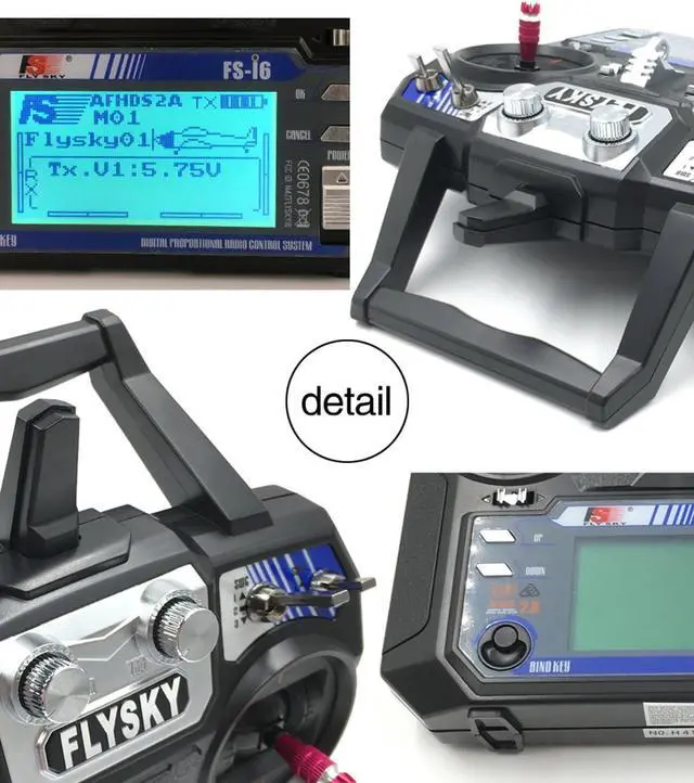 Alt view image 4 of 7 - FS-i6 6CH 2.4GHz Radio System RC Transmitter Controller with FS-iA6 Receiver for RC Helicopter Plane Quadcopter Glide(Model_2)