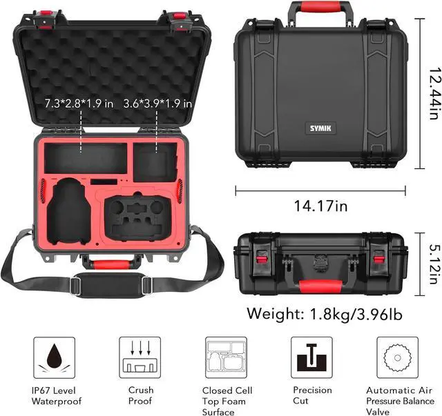 Alt view image 6 of 7 - P330-MMDL Dual Layer Mini 4 Pro Case, Waterproof Hard Carrying Case for DJI Mini 4 Pro/Mini 3/Mini 3 Pro Fly More Combo, Fits DJI RC 2/RC, RC-N2/N1, Charger Hub, Tablet Holder, Landing Pad, iPad