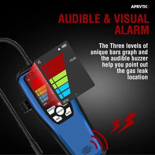 Alt view image 3 of 7 - Aprvtio ALD-200 Freon Leak Detector, Battery Powered, Freon Sniffer Automotive Halogen Gas Leak Detector for R134A R410A R22 R1234YF R600a R290 CFCs HCFCs HFCs HCs HFOs