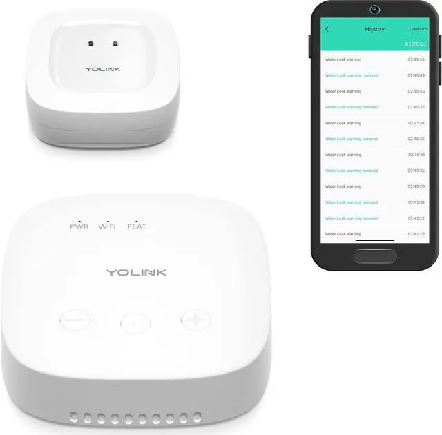 Main image of Water Leak Detection Starter Kit, w/SpeakerHub Audio/Talking Hub & Water Leak Sensor 1, LoRa Up to 1/4 Mile Open-Air Range, SMS/Text, Email & Push Notifications, w/Alexa, IFTTT, Home Assistant