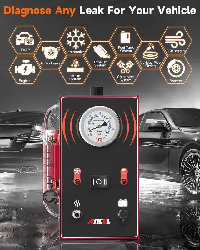 Alt view image 2 of 7 - S300 Smoke Machine Automotive Built in Air Pump, EVAP Smoke Machine Leak Tester with Pressure Gauge Flow Meter, Odorless Automotive Smoke Machine Leak Detector, Vacuum Smoke Tester Automotive