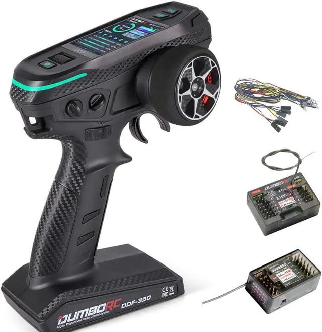 Main image of RC Radio Transmitter and Receiver 10 Channel DDF-350 with X10FG X6DCG Receiver 1 Lights HD Screen 10CH Remote Controller for RC Car Truck Crawler Boat Tank (2 Receiver 1 Lights)