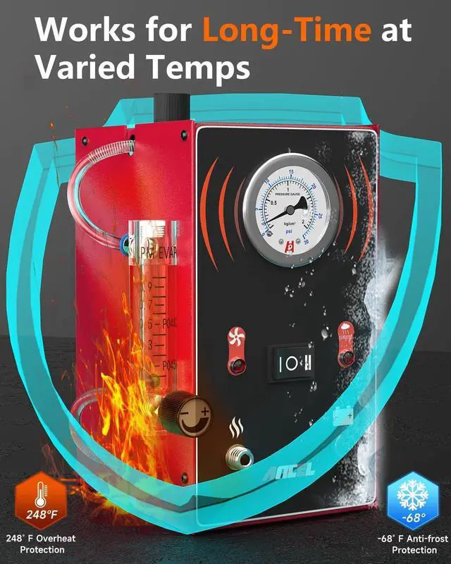 Alt view image 6 of 7 - S300 Smoke Machine Automotive Built in Air Pump, EVAP Smoke Machine Leak Tester with Pressure Gauge Flow Meter, Odorless Automotive Smoke Machine Leak Detector, Vacuum Smoke Tester Automotive
