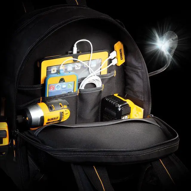 Alt view image 2 of 7 - 33 Pocket Lighted Usb Charging Tool Backpack