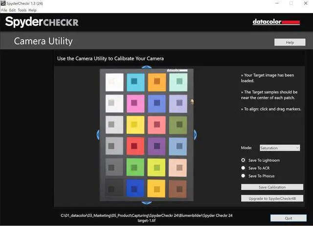 Alt view image 7 of 7 - SpyderCHECKR 24 - Color calibrate your camera for consistent image color across multiple camera systems/lighting conditions. Target color chart has 24 target colors + grey card.