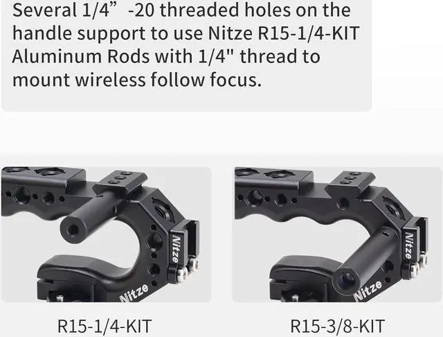 Alt view image 6 of 6 - Top Handle, NATO Handle with Built-in NATO Rail, Quick Release NATO Clamp, NATO Rail and Cold Shoe Adapter, Camera Top Handle for Camera Rigs (Stinger Handle) - PA28-A