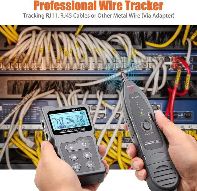 Alt view image 4 of 7 - Network Cable Tester, Ethernet Wire Tr with NCV & Lamp for CAT5 CAT6, PoE Tester Detect Voltage Measure Fault Distance by TDR NF-8209