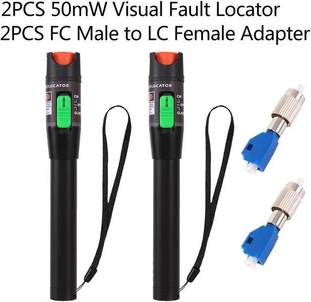 Alt view image 3 of 7 - 2Pack 50mW Visual Fault Locator Kit - 50KM Range, 2.5mm Universal Connector Compatible with FC/SC/ST/LC Interface, VFL Red Light Pen for Network Cable Testing, Fiber Optic Source Tester Tool
