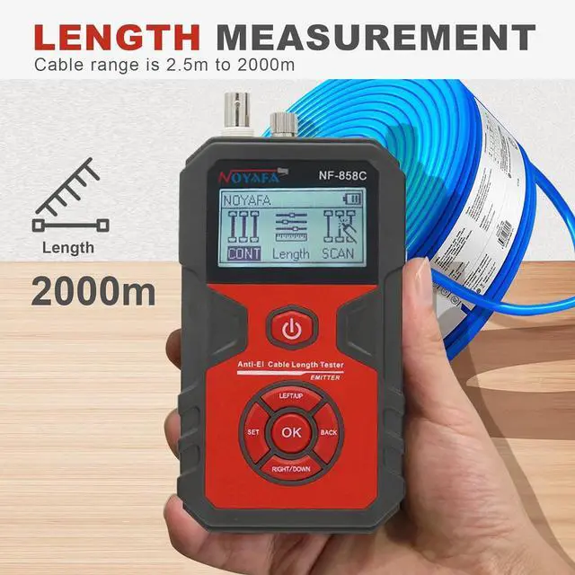 Alt view image 4 of 7 - Network Cable Tester with 10mW Visual Fault Locator, RJ11 RJ45 Ethernet Cable Tester POE Tester Cable Toner, Rechargeable Anti-Interference Network Tester for Telephone LAN Coax Cable