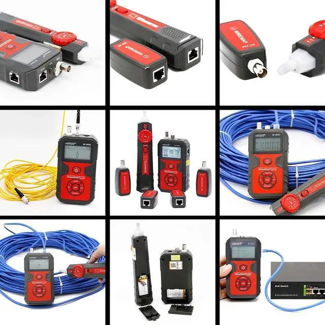 Alt view image 6 of 7 - Network Cable Tester with 10mW Visual Fault Locator, RJ11 RJ45 Ethernet Cable Tester POE Tester Cable Toner, Rechargeable Anti-Interference Network Tester for Telephone LAN Coax Cable