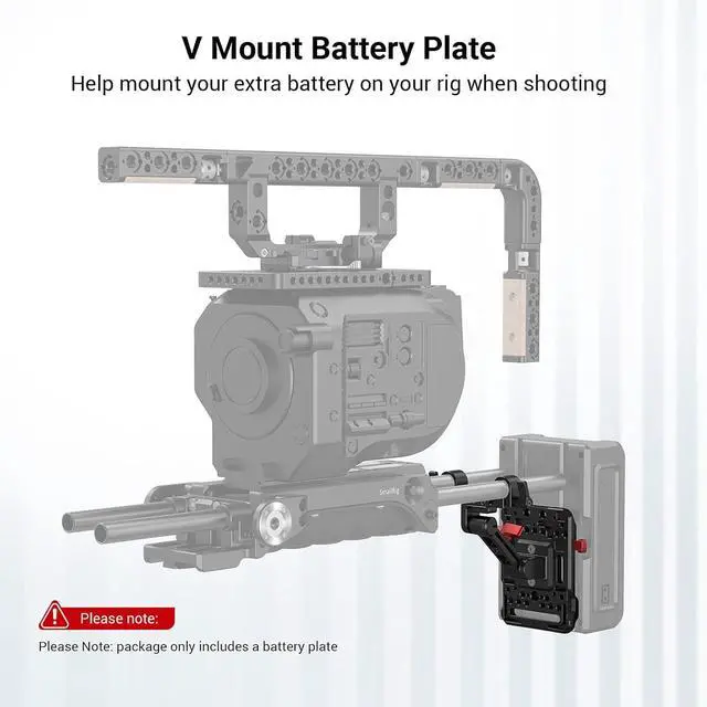 Alt view image 2 of 7 - V Mount Battery Plate, V-Lock Mount Battery Plate with 15mm Rod Clamp & Adjustable Arm for Power Supply - 2991