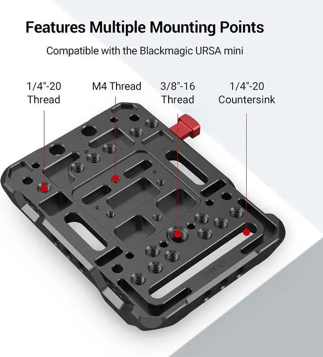 Alt view image 4 of 7 - V Mount Battery Plate, V-Lock Mount Battery Plate with 15mm Rod Clamp & Adjustable Arm for Power Supply - 2991