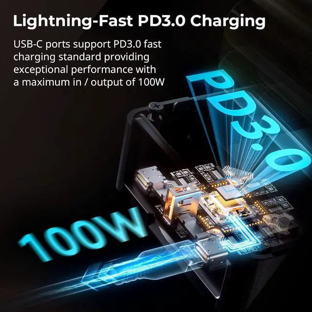 Alt view image 2 of 7 - V Mount Battery VB99 Pro, 99Wh / 6800mAh Mini V-Mount Battery with PD 100W USB-C Fast Charging, with Mini V Mount Battery Plate Kit, Quick Release Set with 1/4"-20 Threaded Holes - 4951