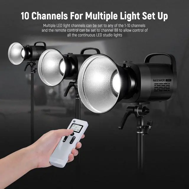 Alt view image 4 of 7 - Upgraded CB60 70W LED Video Light, 5600K Daylight COB Continuous Output Lighting with Bowens Mount/2.4G Remote CRI/TLCI97+ 9000Lux/1m for Studio/Outdoor Photography Videos Recording (Black)