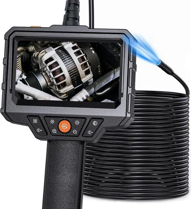 Main image of Camera with Light and 50ft Semi-Rigid Cable, SKYEAR Handheld Borescope 4.3'' HD 1080P with 8 Adjust LED Lights, Inspection Camera with IP67 Waterproof Scope Camera for Swer, Gadgets for Men
