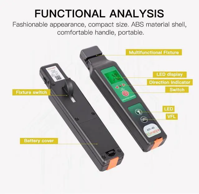 Alt view image 7 of 7 - KFI-40 Optical Fiber Identifier Optic Dominant Traffic Detector Multi in one Chucks with 800-1700nm Cable Tester (KFI-40)