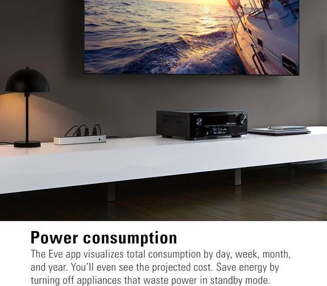 Alt view image 5 of 7 - Eve Energy Strip - Smart Triple Outlet & Power Meter for Apple Home, Built-in Schedules & Switches, Surge Protection, overcurrent Protection, overvoltage Protection, Energy metering