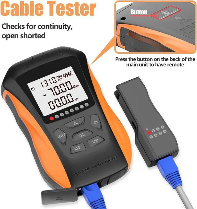 Alt view image 5 of 7 - Power Meter with Visual Fault Locator, Fiber Light Meter with Cable Tester Function and Li-ion Battery USB Charge for FC/SC/ST Universal Interface