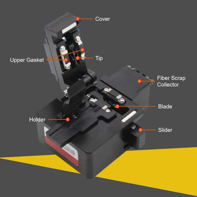 Alt view image 2 of 7 - TM27 Optical Fiber Cleaver High Precision Fiber Optic Cleaver with 16 Cleaving Spots & 48000 Cleaves, 3-in-1 Holder for 0.25mm 0.9mm 3.0mm Fiber, FTTH Fiber Cutter with Scrap Collector