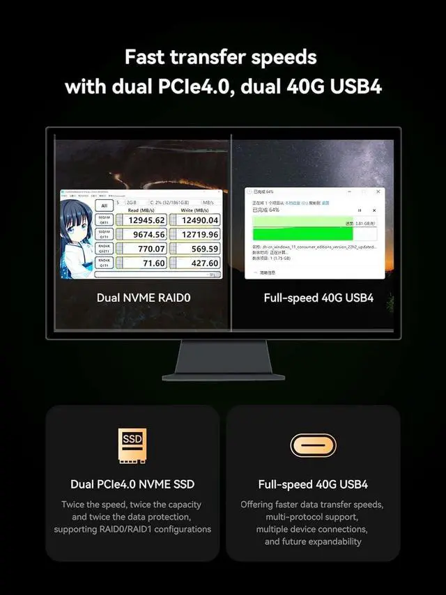 Alt view image 6 of 7 - Venus UM790 Pro Mini PC  Ryzen 9 7940HS up to 5.2 GHz 64GB DDR5 1TB SSD with  Radeon 780M, 4X USB3.2, 2X USB4, 2xHDMI 2.1, 2X PCIe4.0, Wi-Fi 6E/BT5.3, RJ45 2.5 G